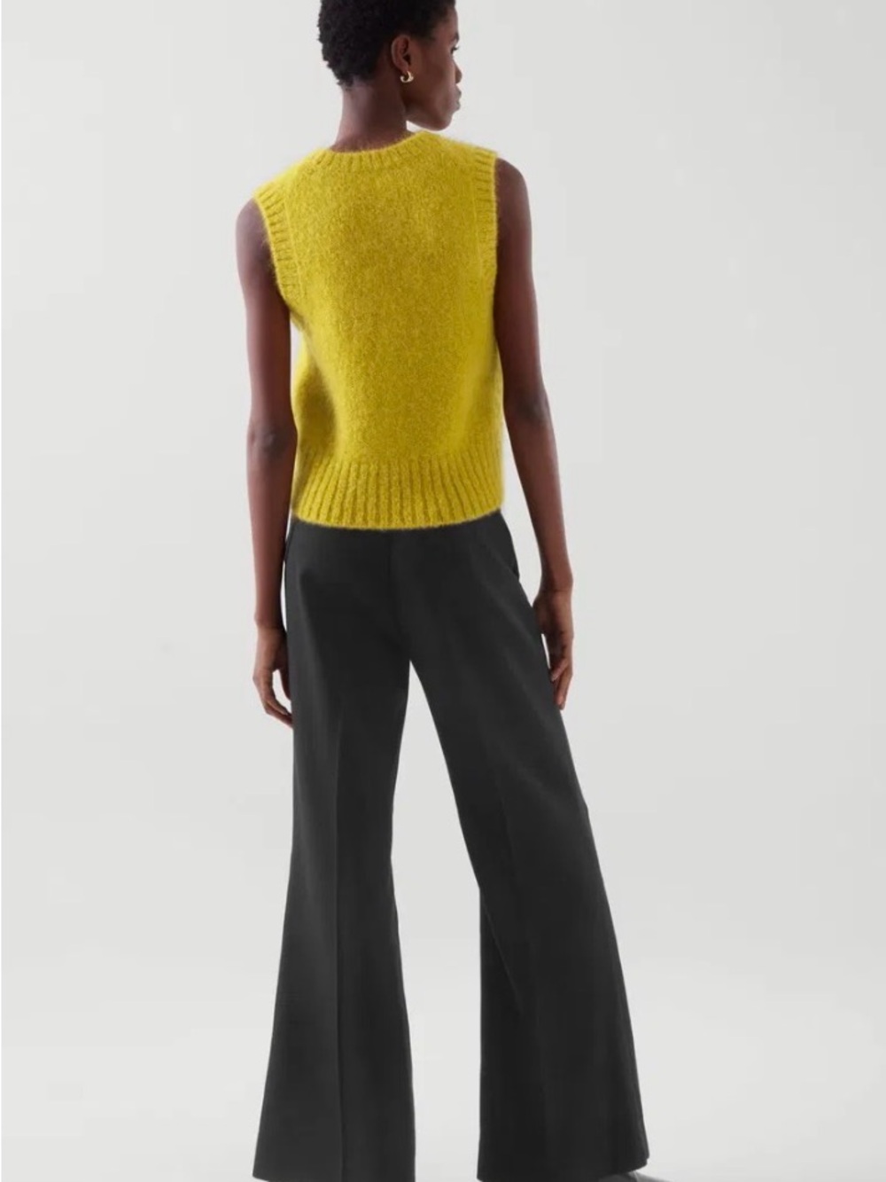 COS Sleeveless Mohair Vest in Mustard - Picture 3 of 7
